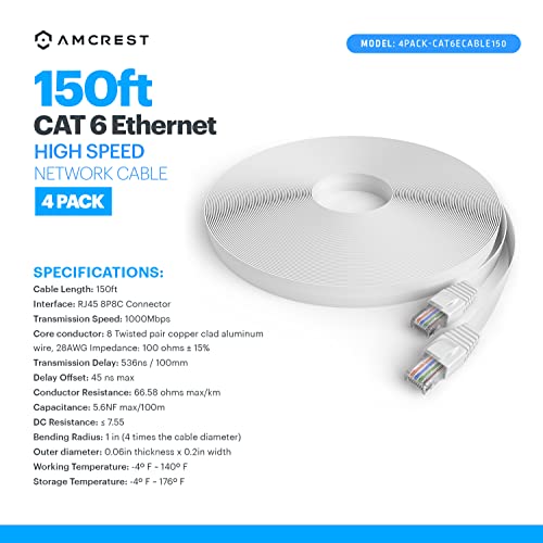 Amcrest CAT6E 4k-Отценети Видео По Етернет Кабел 150ft Интернет Голема Брзина Мрежа Кабел За Poe Безбедност IP Камери, Паметни