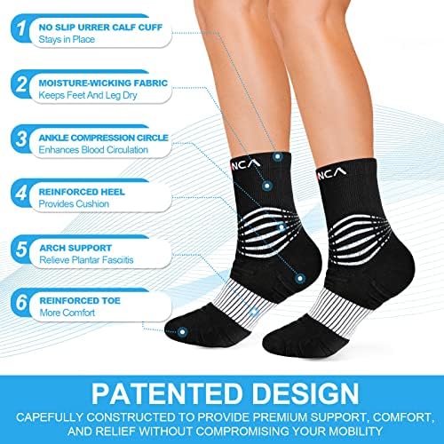 Чорапови за компресија на Нејка, медицински атлетски чорапи за глуждови за обновување на повреди и олеснување на болката, спортска