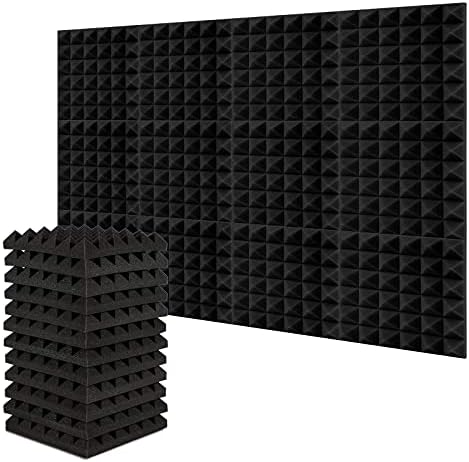 Агпек микрофон изолациски штит пакет со 12 пакувања 2 x12 x12 Подлога за докажување на звук, црна, одлична за студио за рекодирање