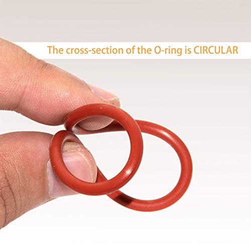 Flyshop 10 парчиња прстени за запечатување на црвен силиконски заптивки o прстен заптивка 1.52 OD 1,12 ID 0.2 ширина
