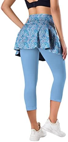 Qingxun Scarted Legging за жени тениски здолништа со џебни хеланки на јога со џеб со здолништа голф атлетски здолништа