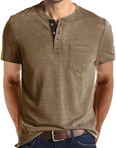 Вратот цврсто пролетно тркалење и копче за дното на џебот Топ бојата машка кошула за блуза со кратки ракави летни машки блузи