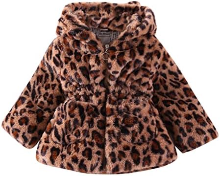 Палто згусне дете бебе зима топла надворешна облека од руно худи ветроупорна леопард девојки јакна девојки големи девојки волна