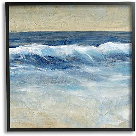 СТУПЕЛ ИНДУСТРИИ Влезен плажа плима современо сликарство меки белци, дизајнирани од Тим О'Тули црна врамена wallидна уметност,