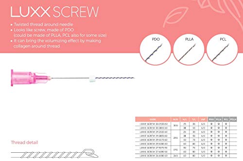 Luxx PLLA Thread LIFT Кореја лице/цело тело - Моно -завртка тип/40 -тиналети