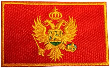 Супердаввс Суперerstвезда Црна Гора знаме мало железо на лепенка на значка 1,5 x 2,5 инчи НОВО