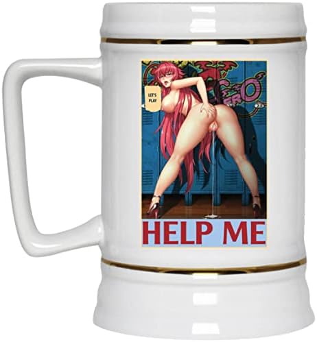 Луце Јапонија Девојка црвена коса Помогнете ми да ми се снапа кафе -кригла - Каваи аегао задоволство лице секси девојче пиво