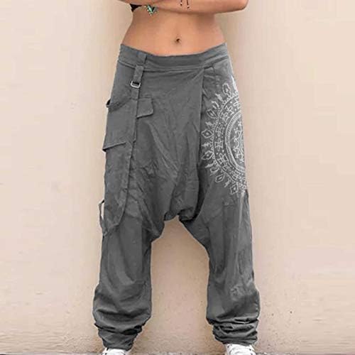 Бадхуб хареми панталони за мажи 2022 пролетно лето модно печатење плус големина обични еластични џебови на половината широки