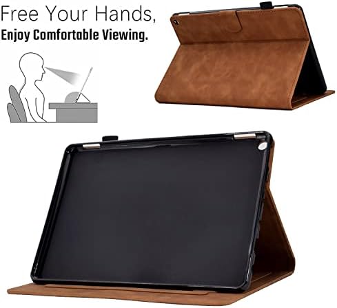 таблети заштитен случај компатибилен со Kindle Fire HD 10 & Fire HD 10 Plus Tablet Case, Premium Leather Case Slim Folding Stand Folio Cover Protective Cover со Auto SL