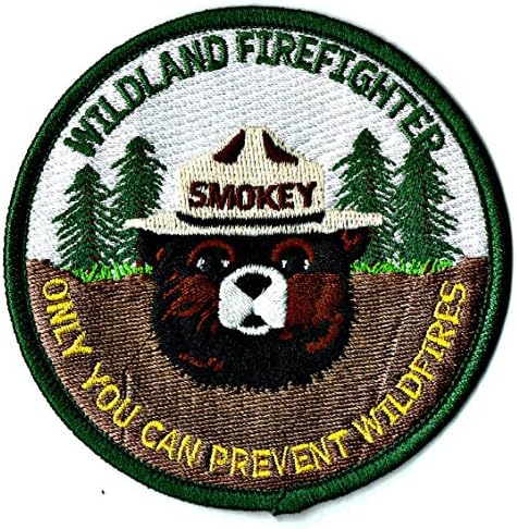 Официјално лиценцирана Смоки мечка „Пожарникар на дивината - спречете го везениот пожари од 3,5“ лепенка од 3,5