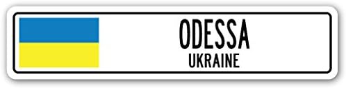Одеса, Украина Улица Знак Украина Знаме Град Земја Патот Ѕид Подарок