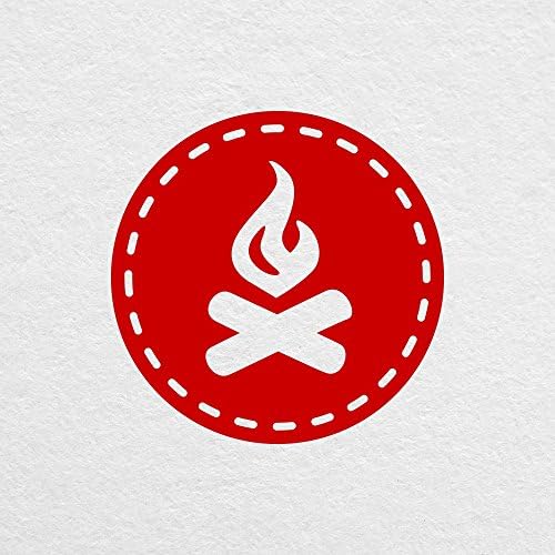 Лого Значка за камперски оган-6 Широк Темноцрвен Налепница-За MacBook, Автомобил, Лаптоп и Многу повеќе!