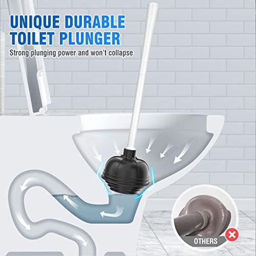 Uptronic 2 пакувачки тоалети со држач, уникатен приградувач со дизајн на сите агол, Plungers за бања со држач, тоалета за тоалети,