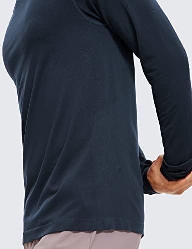 CRZ јога мажи Беспрекорни маички со долги ракави маички за влага за тренингот атлетски трчање кошули за дишење салата врвови