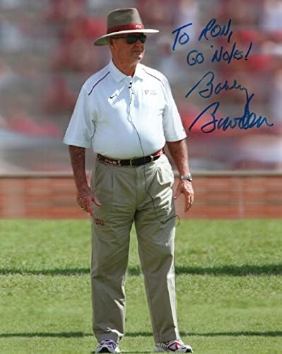 Боби Боуден Ханд потпиша 8х10 Фотографија во боја+Коа Флорида Државен тренер на Рон - Автограмирани фотографии од колеџ