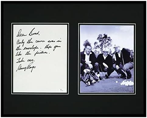 Гери плеер потпиша врамено со рачно напишано писмо од 16x20 и приказ на фото ЈСА - Автограмирани фотографии за голф
