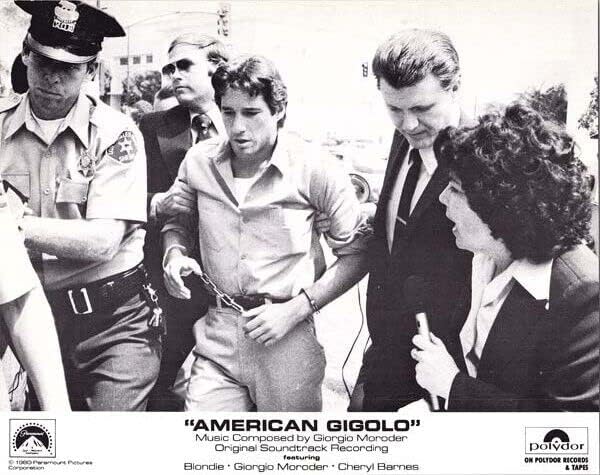 Американски igиголо 1980 8x10 инчи Фотографија Ричард Гере во лисици на рацете