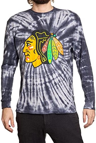 Колхун НХЛ машка екипа лого спирална вратоврска памучна кошула со долги ракави