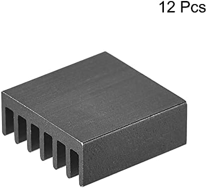 uxcell 14x14x6mm алуминиум за греење електроника ладилник за MOS IC чип црна 12 компјутери
