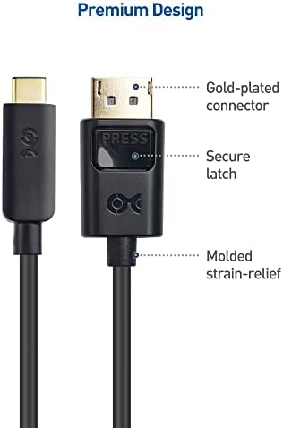 Кабелски Работи 2-Пакет, USB C До DisplayPort 1.4 Кабел 6 ft, Поддршка 8K 60Hz / 4K 144Hz Во Црна-Thunderbolt 4 /USB 4 Компатибилен