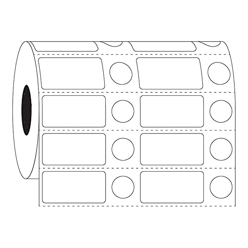Етикети со криогени баркодови 1,25 x 0,625 + 0,4375 круг / 31,8mm x 16mm + 11,1 mm круг