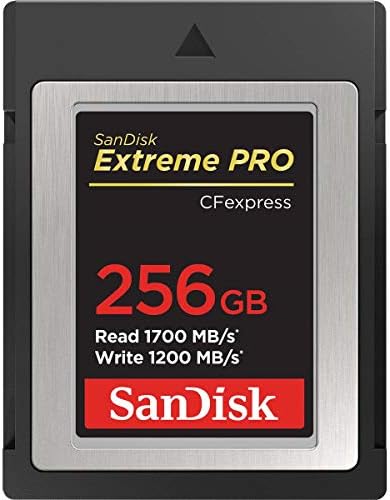 Sandisk Extreme PRO 256gb Cfexpress Тип-Б Мемориска Картичка, 1700mb / S Читање, 1200mb / S Пишуваат