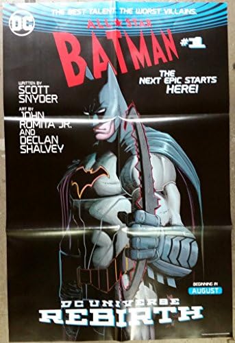 DC Universe Batman Rebirth преклопен постер 24 x 36 инчи стрип кон Супермен, Бетмен, Зелен фенер, Чудо од жена, Флеш и