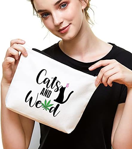 Ихопс+ Смешни Лист Шминка Торба Подарок За Жени Најдобри Пријатели Сестра Тинејџерки, ми Треба Само Мојата Мачка И шминка торба?Мачка