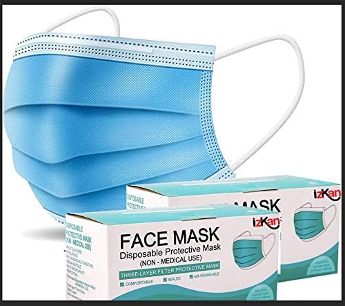 Изан- 100 пакет 3 маски за еднократна употреба Маски за лице Заштита за безбедност на прашина Полен доказ за магла.