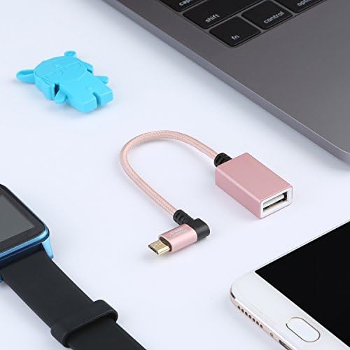 Микро USB Otg Адаптер 0.15 m, Лево Агол Микро USB НА USB Женски Кабел Компатибилен Со Флеш Диск, глувчето &засилувач; Тастатура,