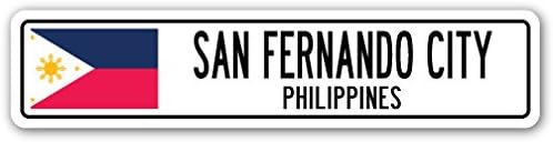 Сан Фернандо Сити, Филипини Улица Знак Филипински Знаме Градот Земја Патот Подарок
