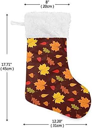 Алаза Божиќни чорапи есенска сезона лисја кафеави класични персонализирани големи декорации за порибување за семејни сезонски