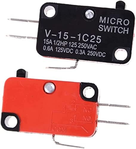 Копче за прекинувач за прекинувач Xiangbinxuan 5pcs/lot 250V 16A микробранова печка врата Аркада цреша копче за притискање SPDT 1 NO 1 NC Micro Switch V-15-1C25