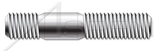 M24-3.0 x 45mm, DIN 938, метрика, столпчиња, двојно завршување, завршен крај 1,0 x дијаметар, не'рѓосувачки челик A4