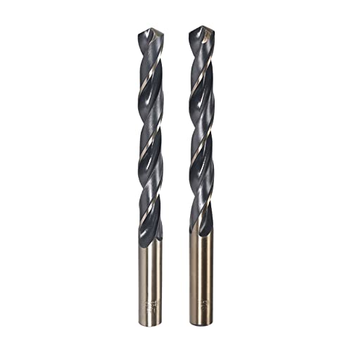 Uxcell Dript Bits Set, Titanium нитрид обложен челик со голема брзина 4341 директно тркалење за дупчење за дупчење за не'рѓосувачки