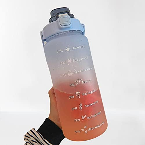 AOOF шише со вода со голем капацитет со слама градиент замрзнати отворено пластично чаша фитнес спортска преносна чаша за вода