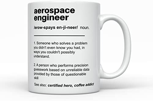 Дефиниција за инженер за воздушна инженер за кафе, смешни идеи за подароци за мажи за жени колеџ, роденденски пензија за пензионирање
