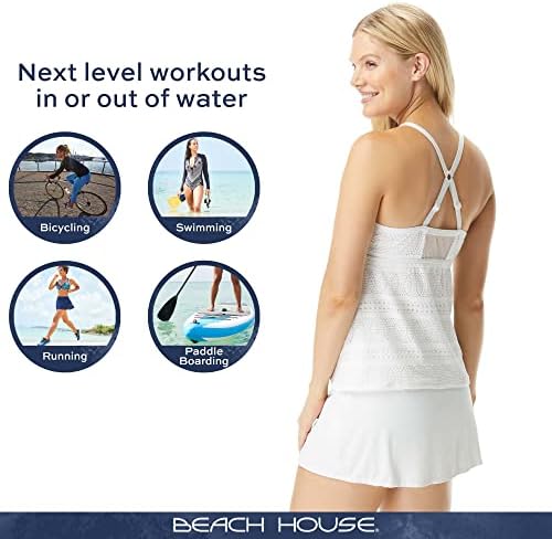 Куќа на плажа Ема Мулти-спортска пливање Skort-трчање, тенис, здолниште за голф со момчиња шорцеви