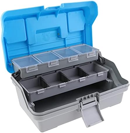 Кутија за алатки за алатки 3 слоеви кутија со алатка тврда пластична организатор за риболов за риболов куки за поправка на хардверски