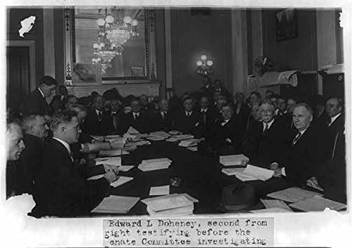 Фотографија на историски производи: Едвард Л Дони сведочи пред да се испита Сенатот, закуп на масло од чај, 1924 година