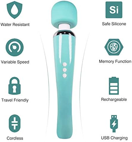 Масаџер за безжични стапчиња - Терапевтски личен масажер - 8 Брзини 20 Вибрирачки обрасци - USB -полнење - рачен безжичен и моќен - масер за стапче за болки во мускулите -