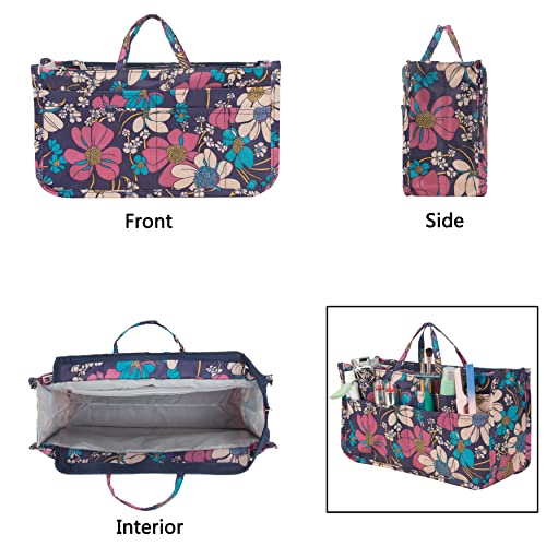 Козметичка Торба За Жени Симпатична Печатење 14 Џебови Проширување Шминка Организатор Чанта Со Рачки