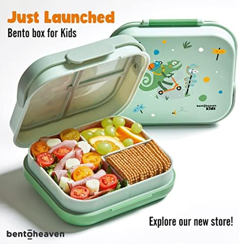 Бентохевен Премиум Бенто Кутија Возрасни Ручек Кутија со 2 Прегради, Прибор за Јадење &засилувач; Сет На Стапчиња За Јадење,