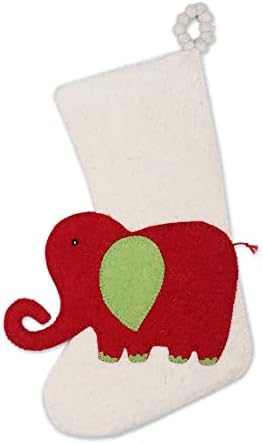 Новика Божиќна волна, порибување на слонови, слонова коска и црвена, празничен слон во црвена боја '