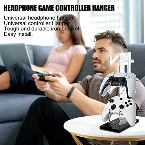 Држач за контролор на Nasharia Controller ： 3 Tier Controller Stand and Clear Acrylic Xbox Контролер Стенд за слушалки и контролори
