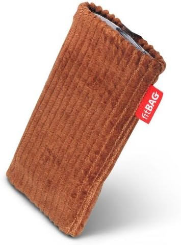 Fitbag Retro Brown Custom прилагодена ракав за HTC One. Ситна торбичка за корпорации со интегрирана обвивка за микрофибер за
