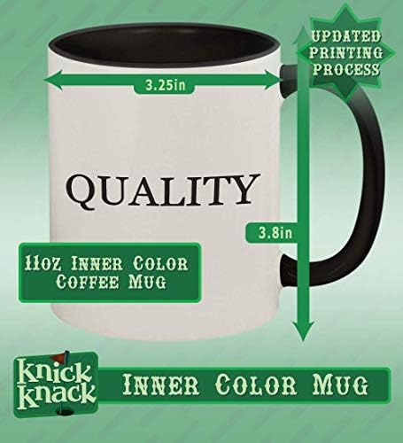 Подароци на Ник Нок walford - 11oz хаштаг керамичка боја рачка и внатре во чашата за чаша за кафе, црна