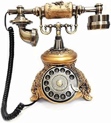 ZSEDP Антички златен кабел Телефонски ретро гроздобер ротационо биро телефон Телефонски телефон со редијал, без раце, декорација