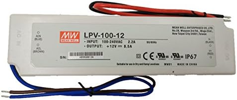 MW See Well LPV-100-12 LED возач 102W 12V IP67 напојување водоотпорен, модел: LPV-100-12, Дома и отворено продавница