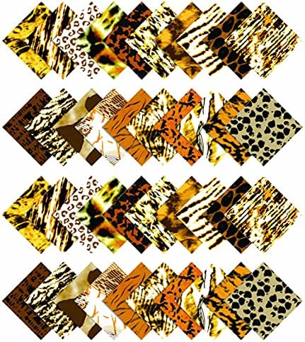 Соимои 40 парчиња Животни Печатете Памучни Ткаенини За Печатење За Ватирање Занаетчиски Ленти 2, 5х42 инчи Желе Ролна-Жолта